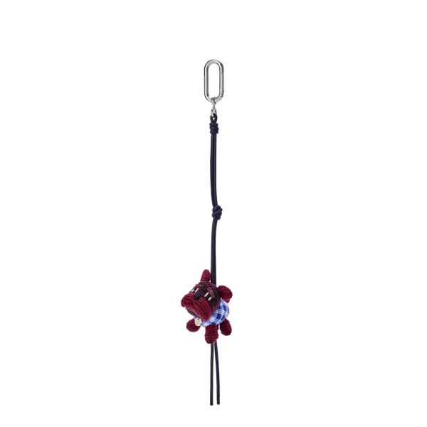 Loewe Bulldog Charm in Beads and Felt, Multicolour | Bags | Luxury Shoes 