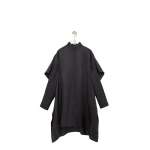 Loewe Cape Dress in Silk, Black | Dresses | Luxury Shoes 