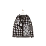 Loewe Cardigan in Wool, Ecru and Brown | Knitwear | Luxury Shoes 