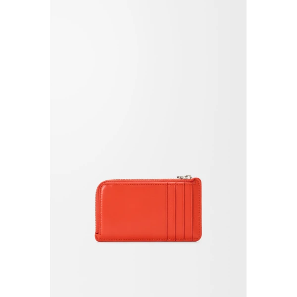 Claw Coin Cardholder in Glossy Lambskin, Vivid Orange - Image 2