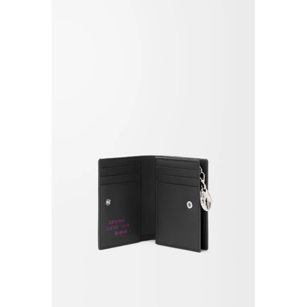 Claw Compact Wallet in Glossy Lambskin, Black - Image 2