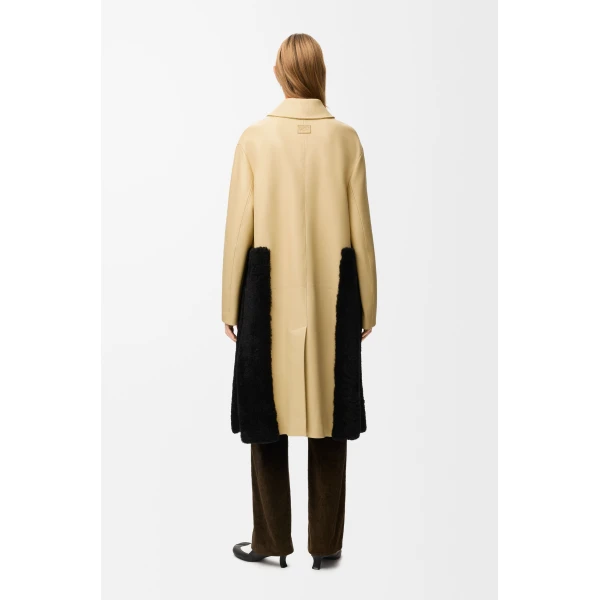 Coat in Nappa Lambskin, Light Yellow - Image 3