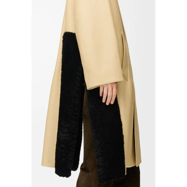 Coat in Nappa Lambskin, Light Yellow - Image 4