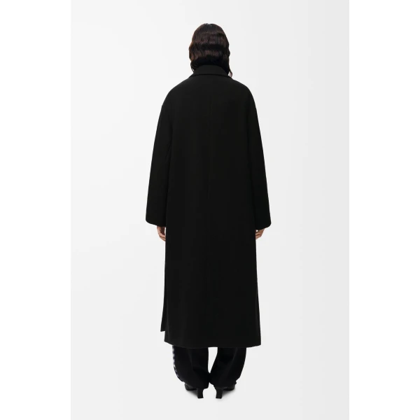 Coat in Wool and Cashmere, Black - Image 3
