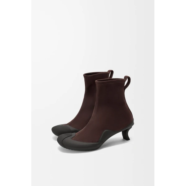 Dive Bootie in Stretch Suede, Dark Chestnut - Image 2