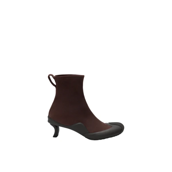 Loewe Dive Bootie in Stretch Suede, Dark Chestnut | Shoes | Luxury Shoes 
