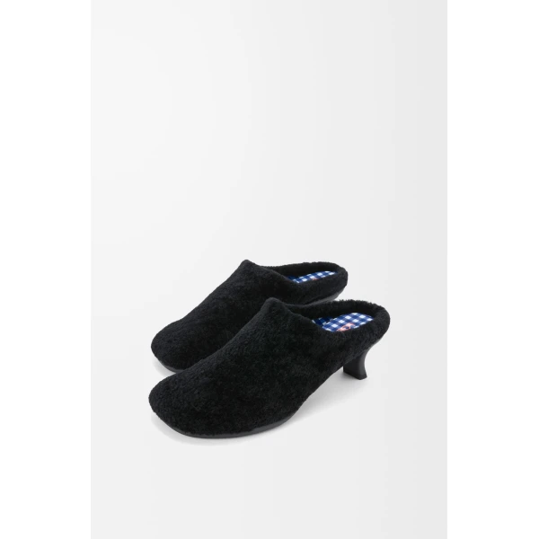 Dive Mule in Shearling, Black - Image 3