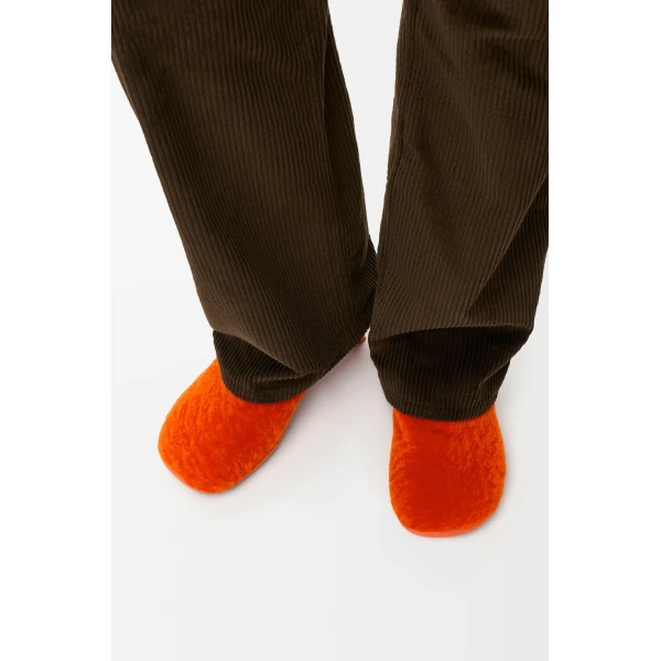 Dive Mule in Shearling, Deep Saffron - Image 2