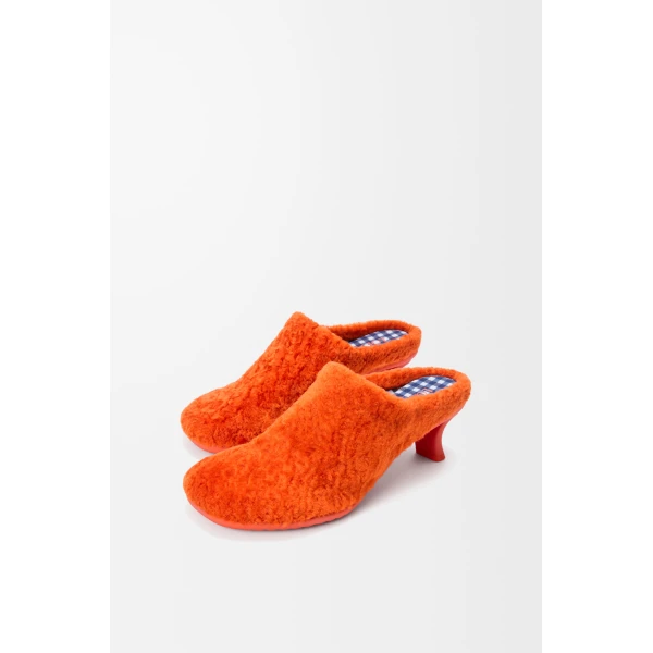 Dive Mule in Shearling, Deep Saffron - Image 3