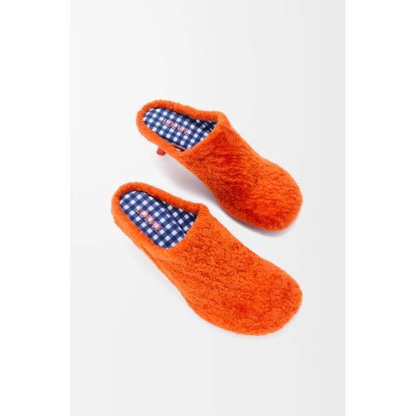 Dive Mule in Shearling, Deep Saffron - Image 4