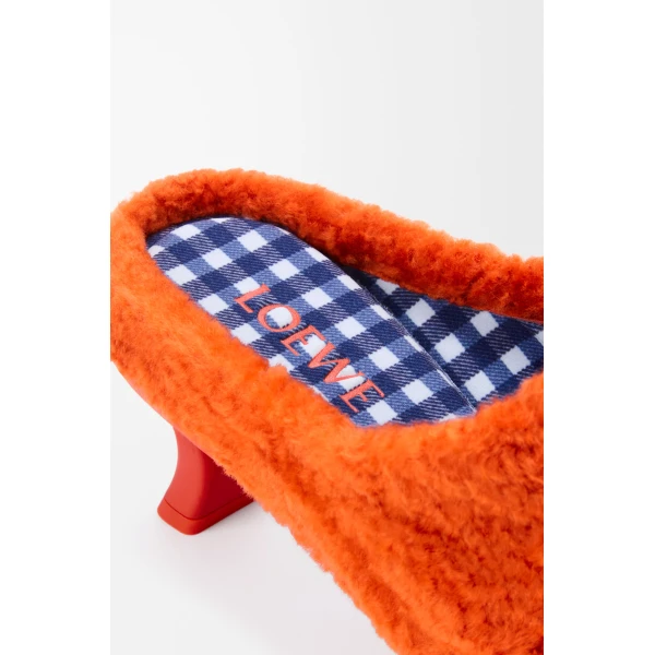 Dive Mule in Shearling, Deep Saffron - Image 5