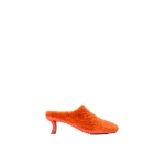 Loewe Dive Mule in Shearling, Deep Saffron | Shoes | Luxury Shoes 