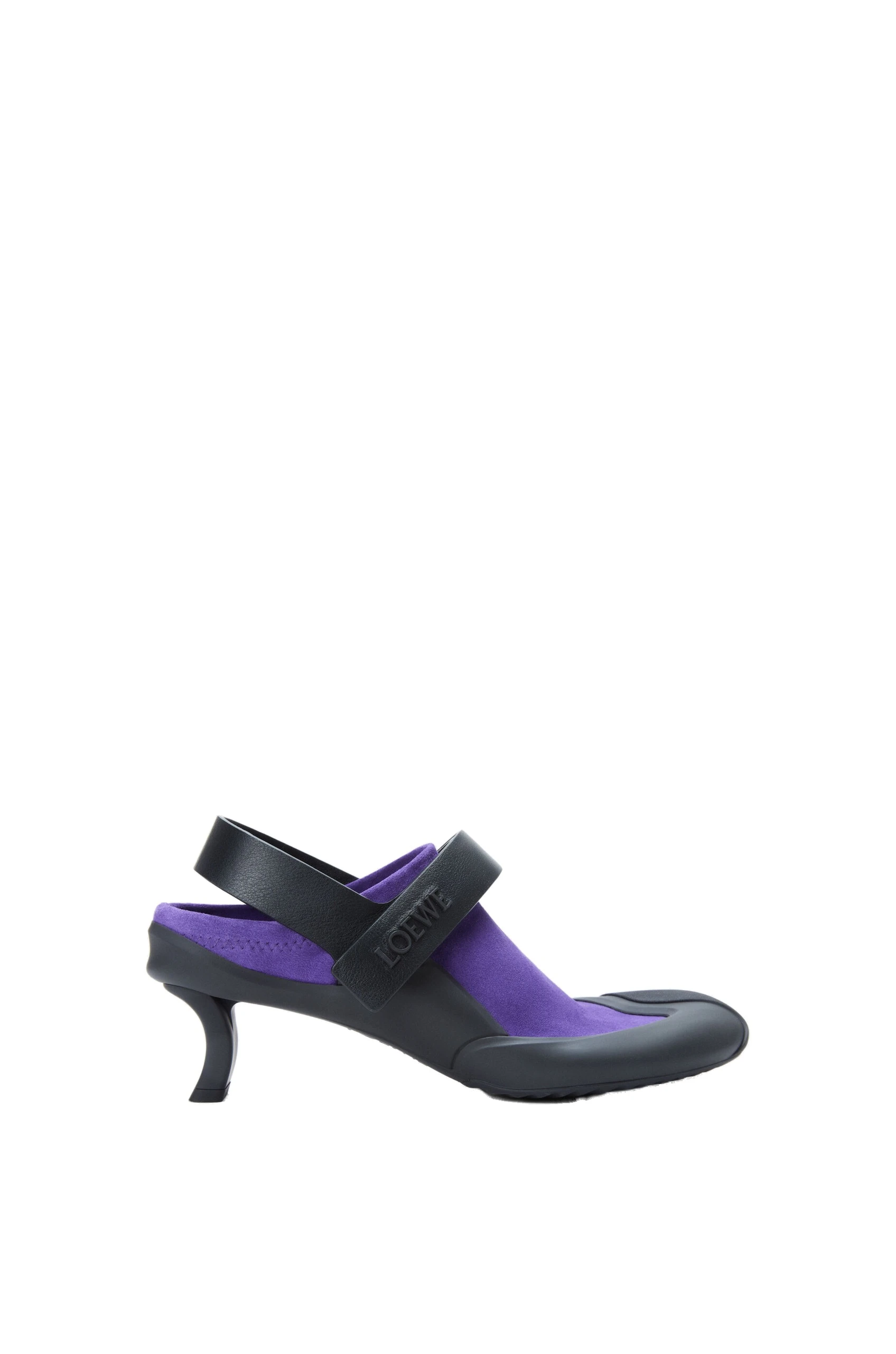 Loewe Dive Slingback in Stretch Suede, Deep Purple and Black | Shoes | Luxury Shoes Loewe Dive Slingback in Stretch Suede, Deep Purple and Black | Shoes | Luxury Shoes