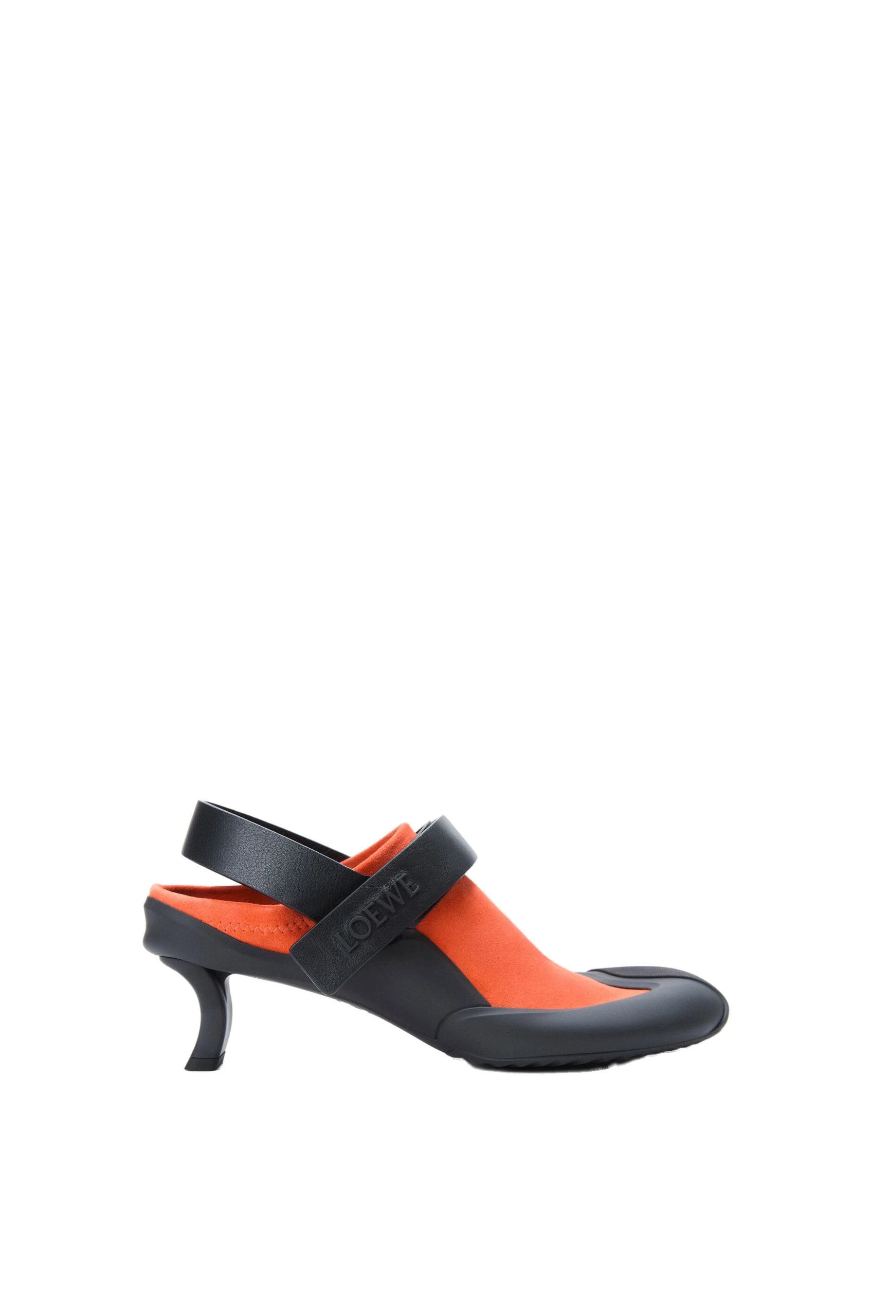 Loewe Dive Slingback in Stretch Suede, Deep Saffron and Black | Shoes | Luxury Shoes Loewe Dive Slingback in Stretch Suede, Deep Saffron and Black | Shoes | Luxury Shoes
