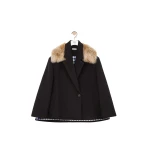 Loewe Double-Breasted Short Coat in Wool and Cashmere, Black | Coats | Luxury Shoes 