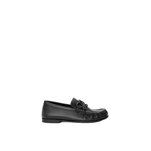 Double L Loafer in Soft Calfskin, Black