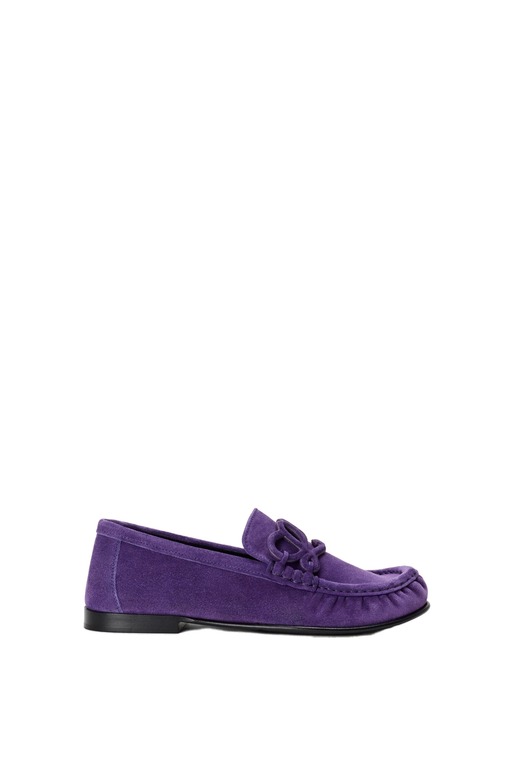Loewe Double L Loafer in Suede Calfskin, Deep Purple | Shoes | Luxury Shoes Loewe Double L Loafer in Suede Calfskin, Deep Purple | Shoes | Luxury Shoes