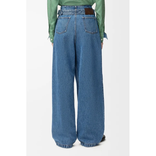 Draped Jeans in Denim, Blue - Image 4