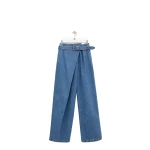 Loewe Draped Jeans in Denim, Blue | Pants | Luxury Shoes 