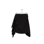 Loewe Draped Skirt in Viscose Blend, Black | Skirts | Luxury Shoes 
