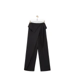 Loewe Draped Trousers in Wool, Black | Pants | Luxury Shoes 