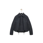 Loewe Drawstring Jacket in Wool, Blue and Black | Jackets | Luxury Shoes 