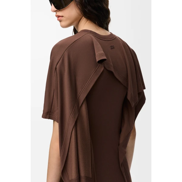 Dress in Viscose Blend, Dark Brown - Image 4