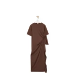 Loewe Dress in Viscose Blend, Dark Brown | Dresses | Luxury Shoes 