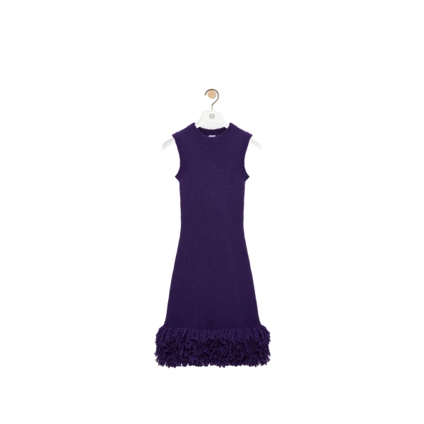 Dress in Wool Blend, Purple