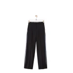 Loewe Gingham Pleat Trousers in Wool, Black | Pants | Luxury Shoes 