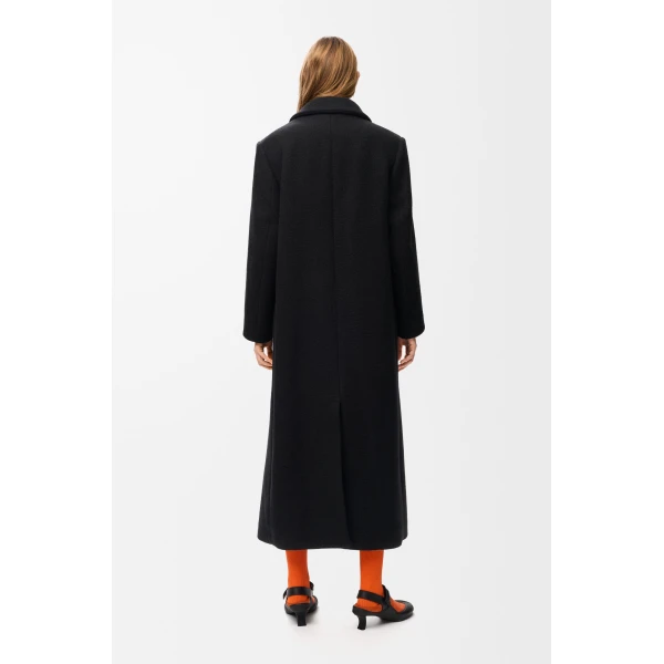 Hooded Coat in Cashmere, Black - Image 4