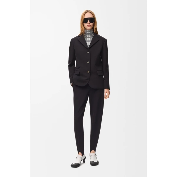 Jacket in Stretch Wool Blend, Black - Image 2