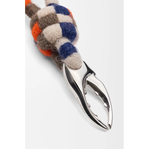 Knot Claw Charm in Felt, Blue and Orange - Image 3