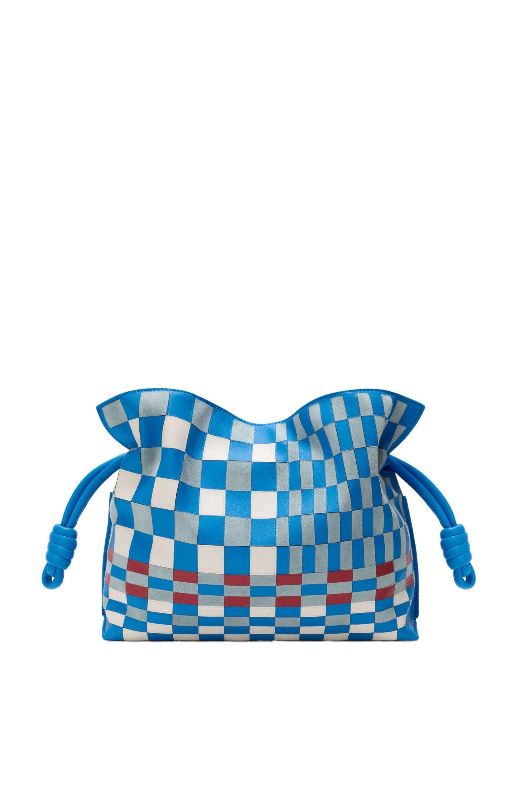 Loewe Medium Flamenco Clutch in Mosaic Intarsio, Blue and Multicolour | Bags | Luxury Shoes Loewe Medium Flamenco Clutch in Mosaic Intarsio, Blue and Multicolour | Bags | Luxury Shoes