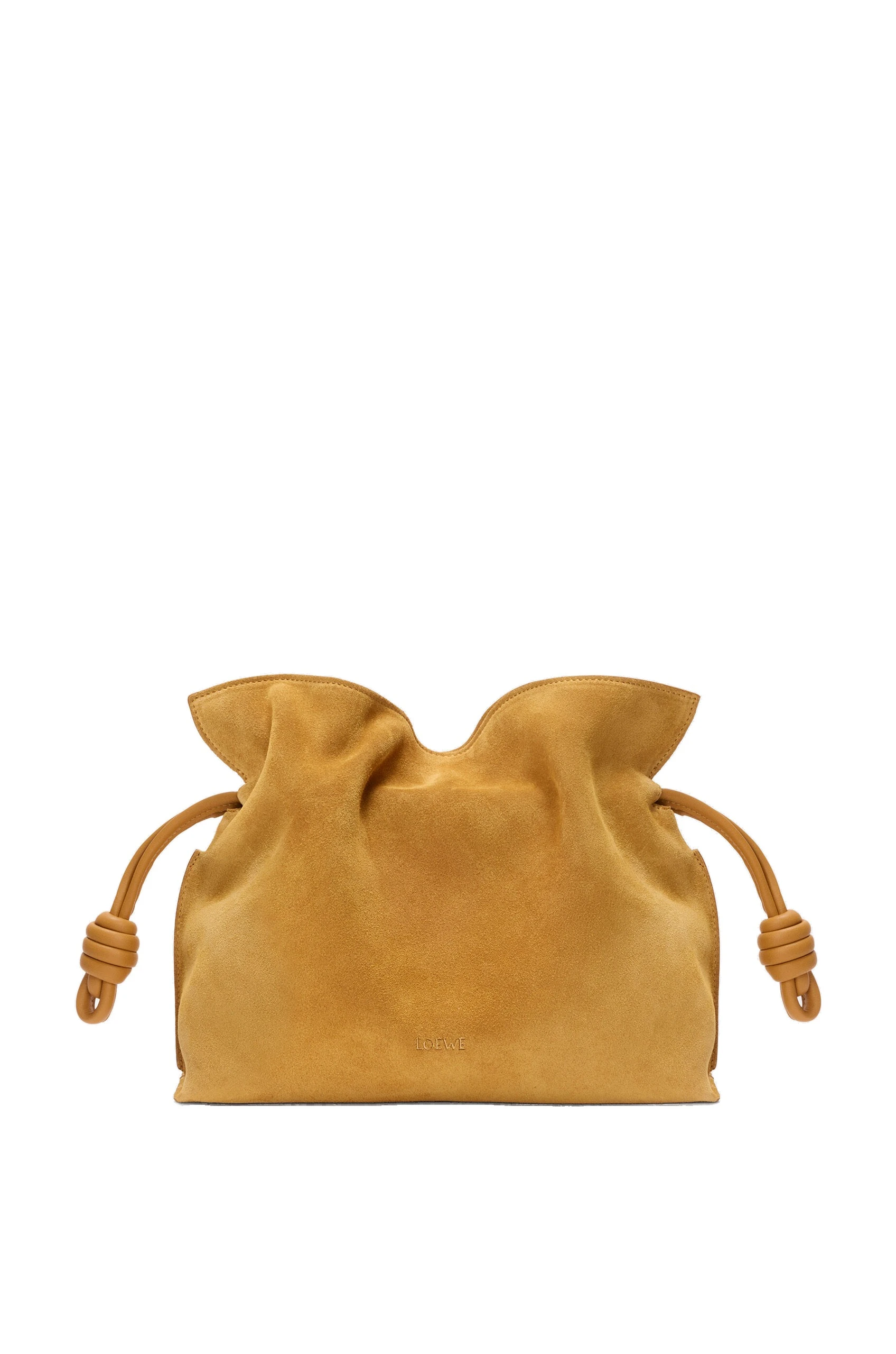 Loewe Medium Flamenco Clutch in Suede, Ochre | Bags | Luxury Shoes Loewe Medium Flamenco Clutch in Suede, Ochre | Bags | Luxury Shoes