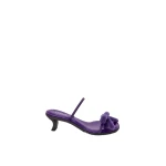 Loewe Mimi Bow Sandal in Nappa Lambskin and Shearling, Deep Purple | Shoes | Luxury Shoes 