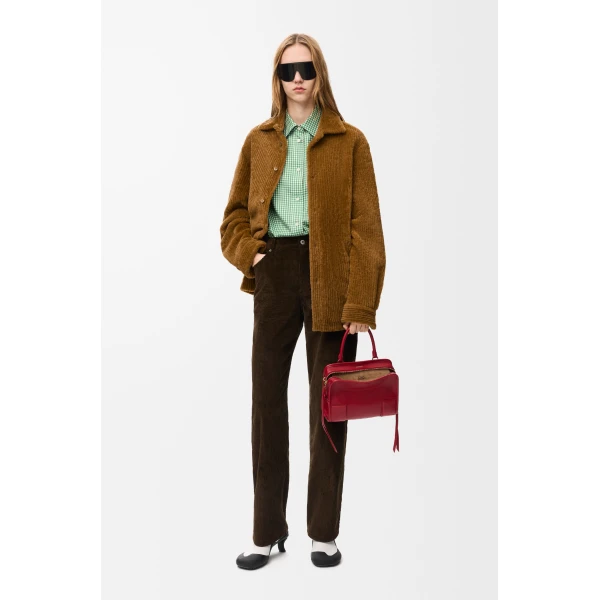 Overshirt in Shearling Corduroy, Camel - Image 2