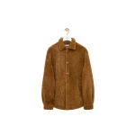 Loewe Overshirt in Shearling Corduroy, Camel | Jackets | Luxury Shoes 