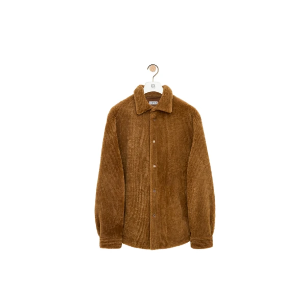 Overshirt in Shearling Corduroy, Camel