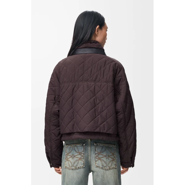 Padded Jacket in Technical Shell, Brown - Image 4
