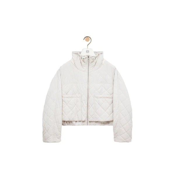 Loewe Padded Jacket in Technical Shell, Ecru | Jackets | Luxury Shoes 