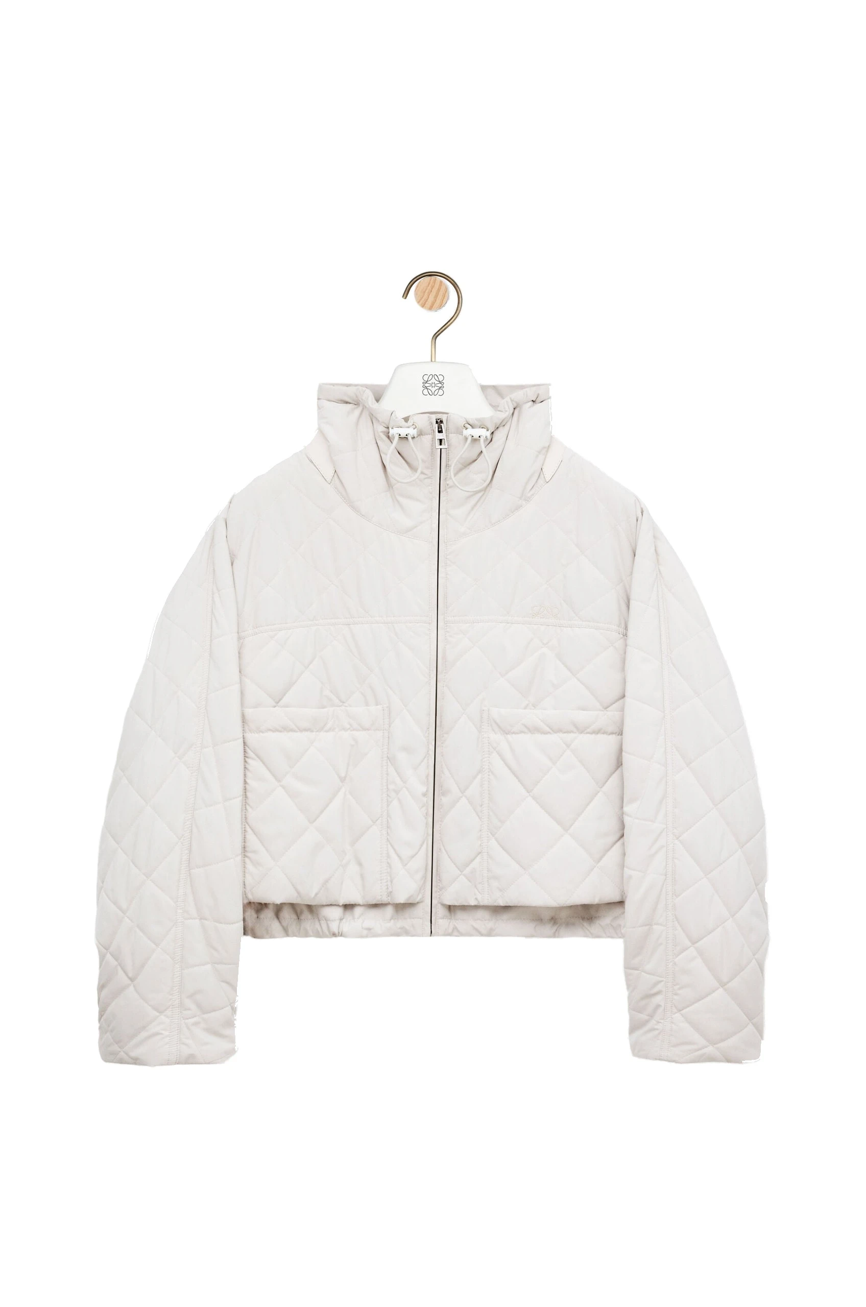 Loewe Padded Jacket in Technical Shell, Ecru | Jackets | Luxury Shoes Loewe Padded Jacket in Technical Shell, Ecru | Jackets | Luxury Shoes