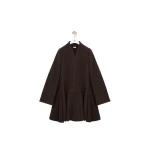 Loewe Peplum Short Coat in Wool and Cashmere, Brown | Coats | Luxury Shoes 