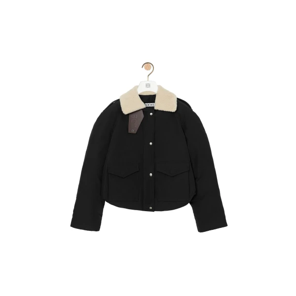 Loewe Puffer Jacket in Technical Cotton, Black | Jackets | Luxury Shoes 