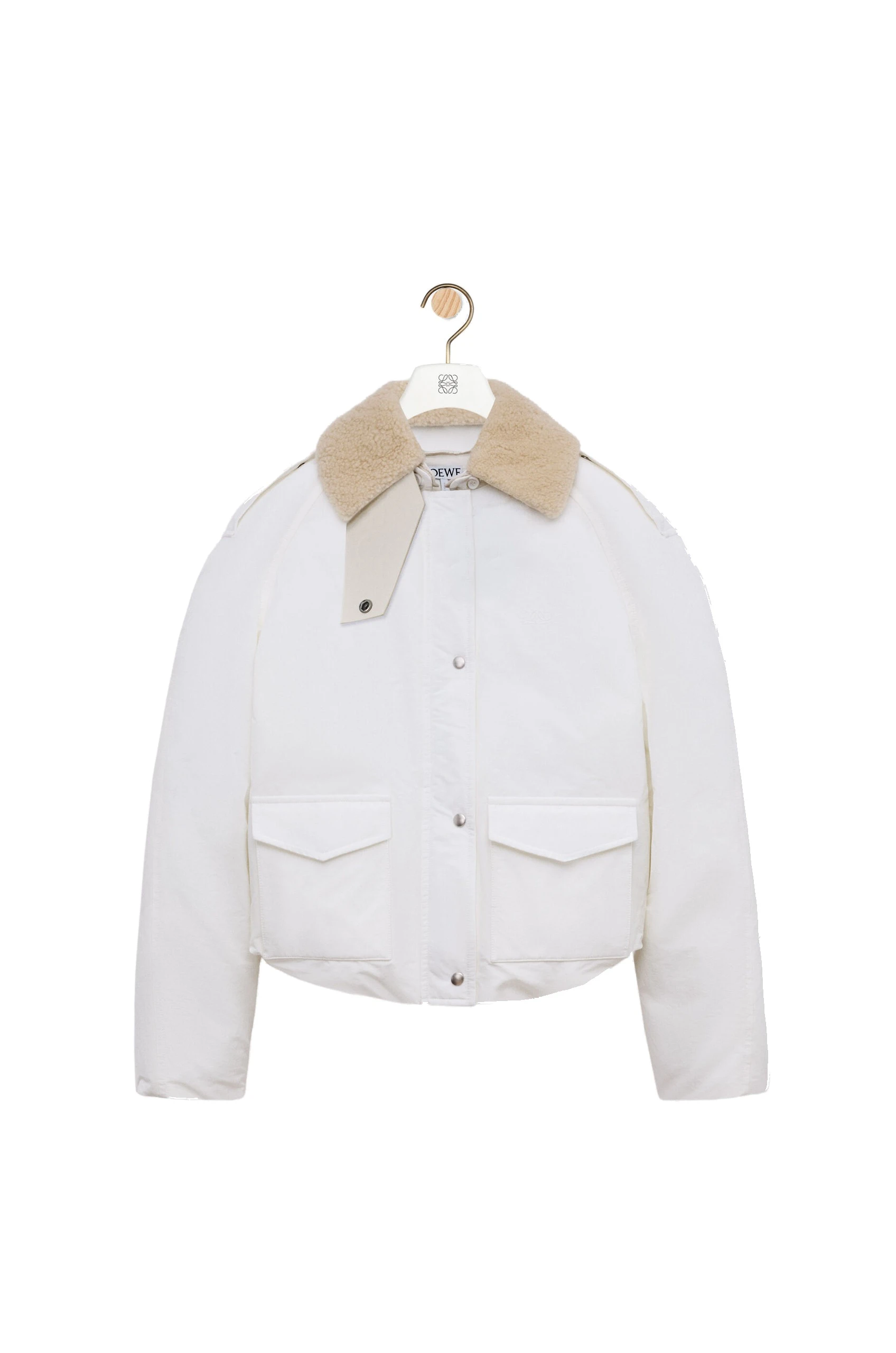 Loewe Puffer Jacket in Technical Cotton, Ivory | Jackets | Luxury Shoes Loewe Puffer Jacket in Technical Cotton, Ivory | Jackets | Luxury Shoes