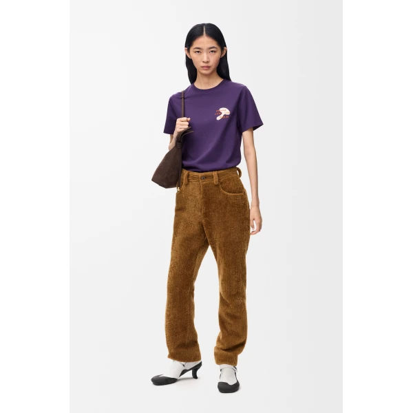 Regular Fit T-Shirt in Cotton, Purple - Image 2