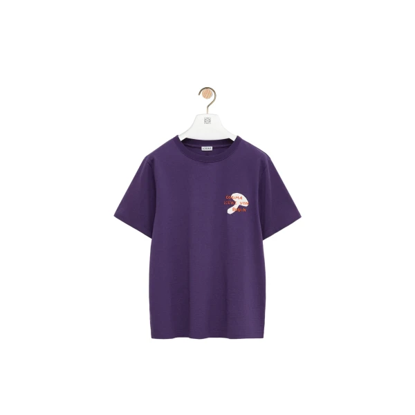 Regular Fit T-Shirt in Cotton, Purple