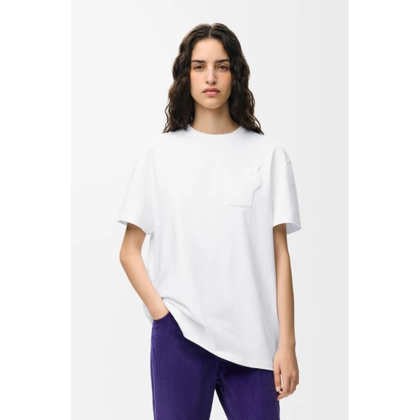 Relaxed Fit T-Shirt in Cotton, White - Image 4