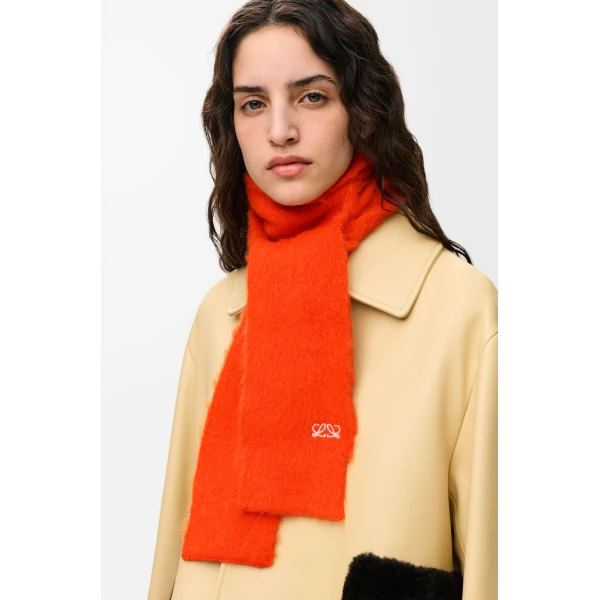 Scarf in Alpaca Blend, Orange - Image 2