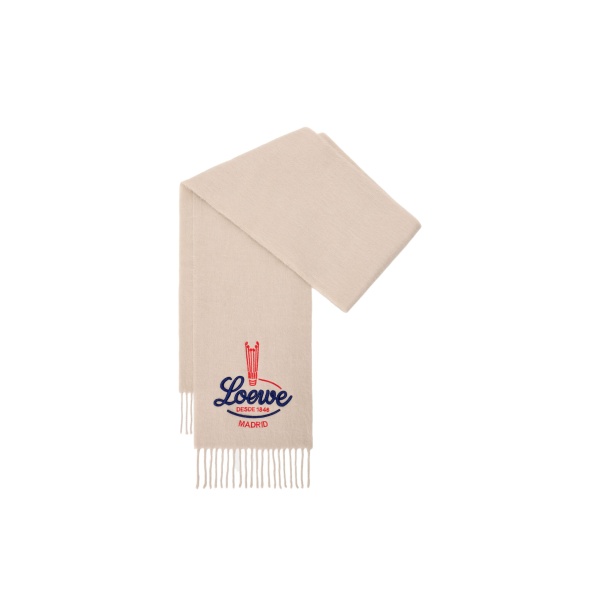 Loewe Scarf in Alpaca, Light Beige | Accessories | Luxury Shoes 